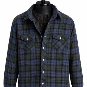 Wrangler Men’s Blue & Green Checkered Shirt Jacket – Size Large